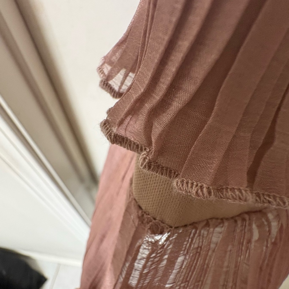 Altar’d State Tiered Ruffle Slip Dress - Dusty Rose - Picture 4 of 4